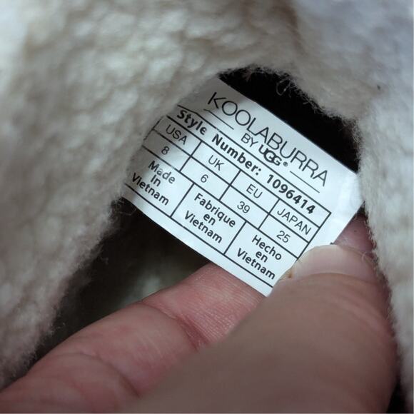 UGG Koolabura Isana Suede Shearling Boots Olive Green Booties Fur Trim Womens 8 - Picture 7 of 7